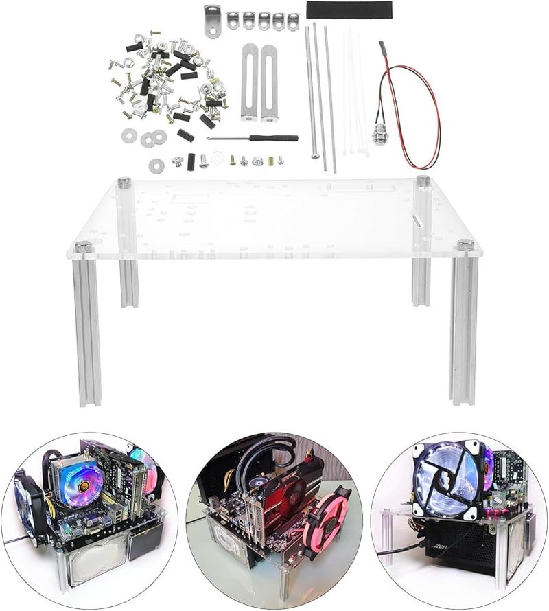 حامل قوس حاسوب مفتوح شفاف لحقيبة Mini Micro ATX لاختبار الأجهزة منصة عمل محمولة - Image 4